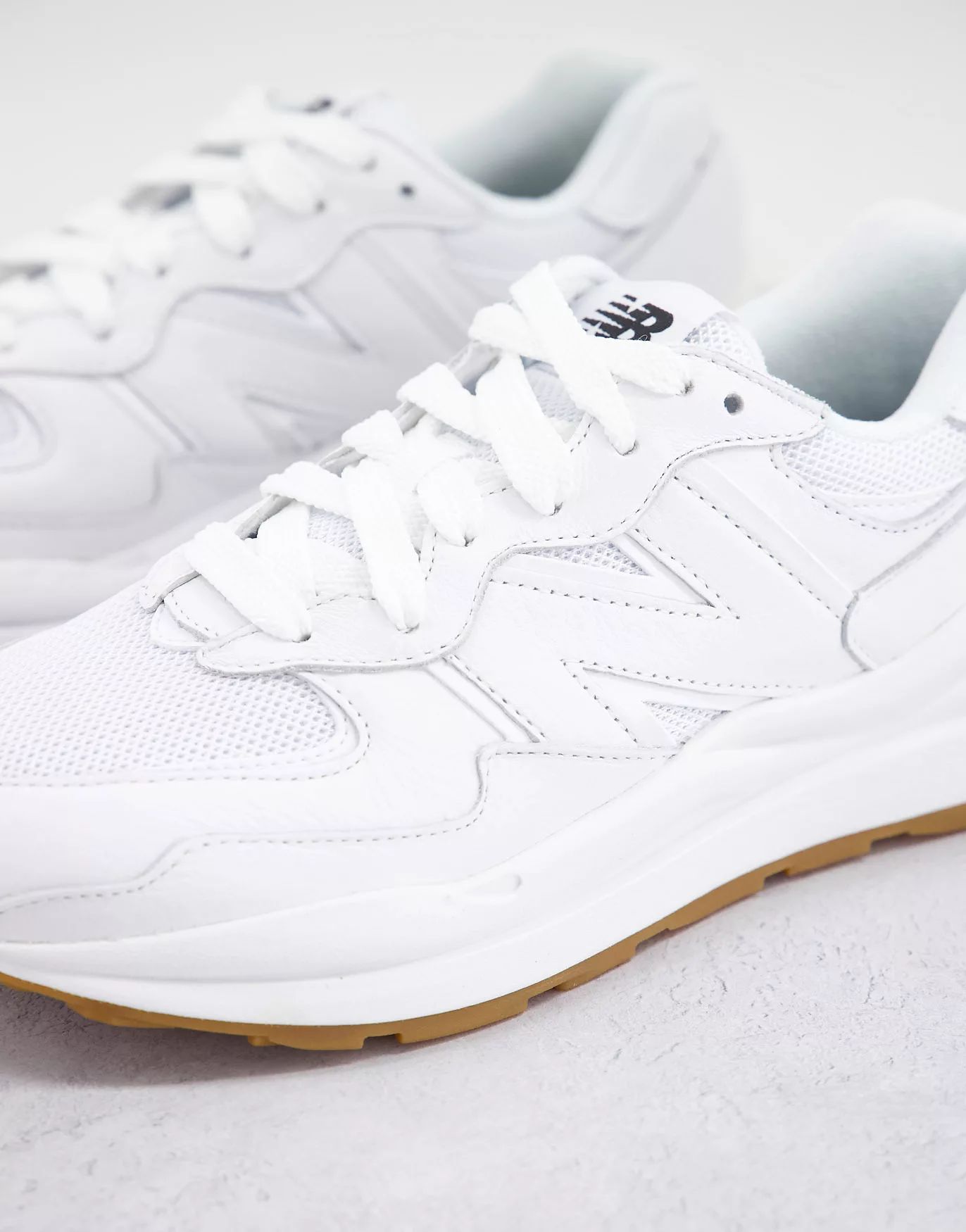 New Balance 57/40 leather sneakers in triple white | ASOS (Global)