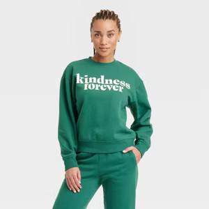 Women's Leisure Studio Graphic Pullover Sweatshirt - Universal Thread™ Green | Target