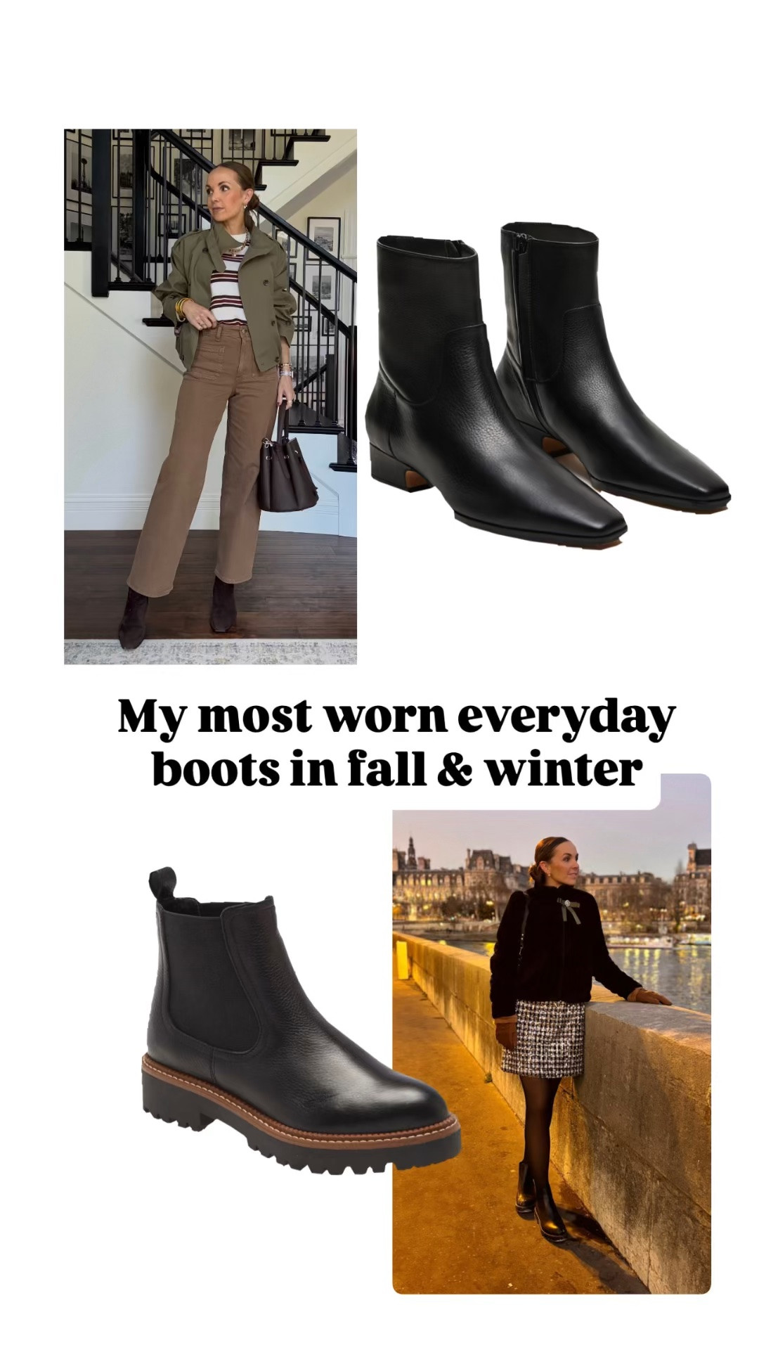 My most worn boots of the fall and winter! Get your true size in both. The Chelsea boots are on sale for 20% off.