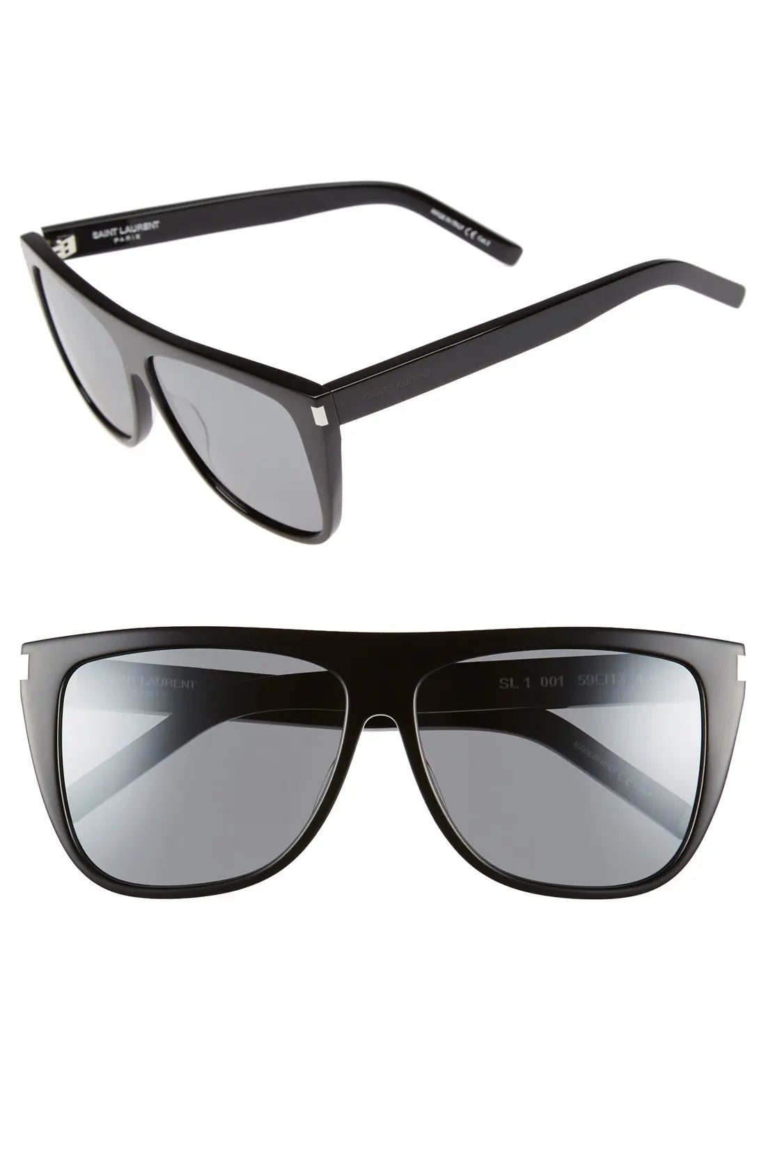 Saint Laurent SL1 59mm Flat Top Sunglasses | Nordstrom