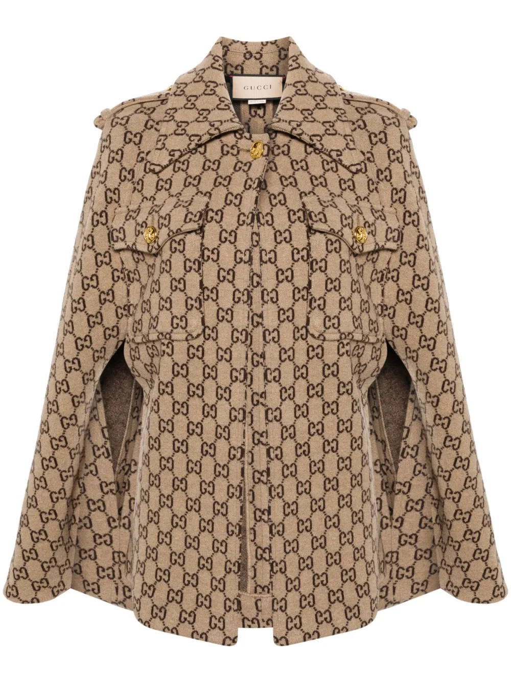 Gucci GG-jacquard Wool Cape - Farfetch | Farfetch Global