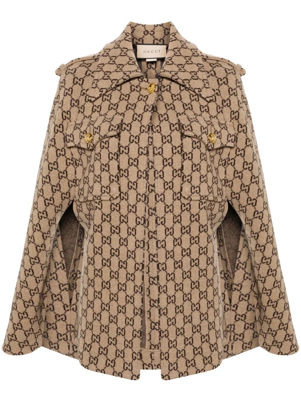 Gucci GG-jacquard Wool Cape - Farfetch | Farfetch Global
