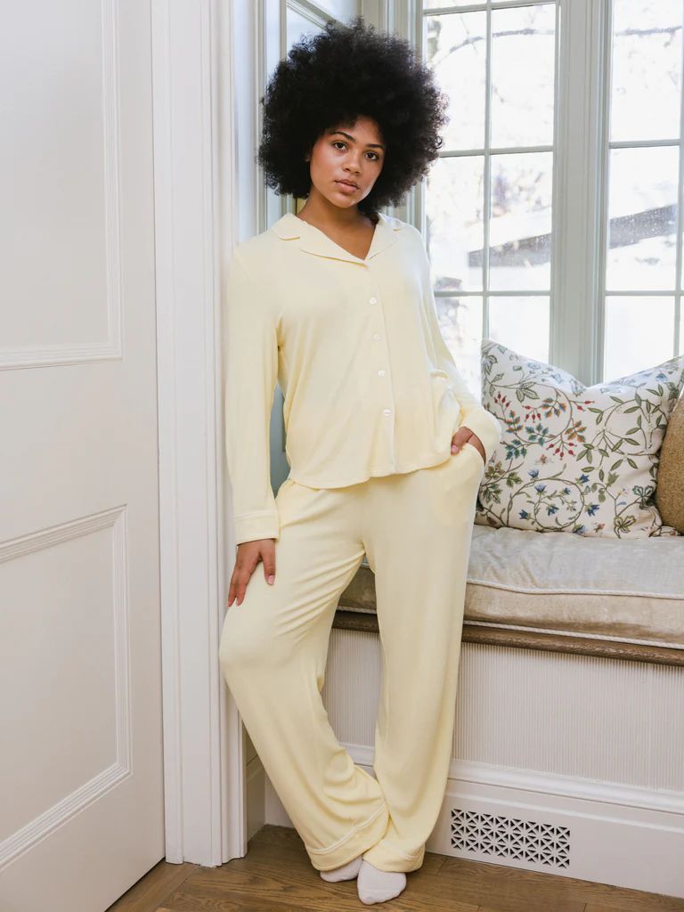 Rib Knit Classic Long Sleeve Pajama Set | Cozy Earth