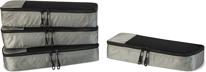 Amazon Essentials 4-Piece Slim Packing Cubes, Travel Accessories Set, Luggage Organizer, Suitcase... | Amazon (US)