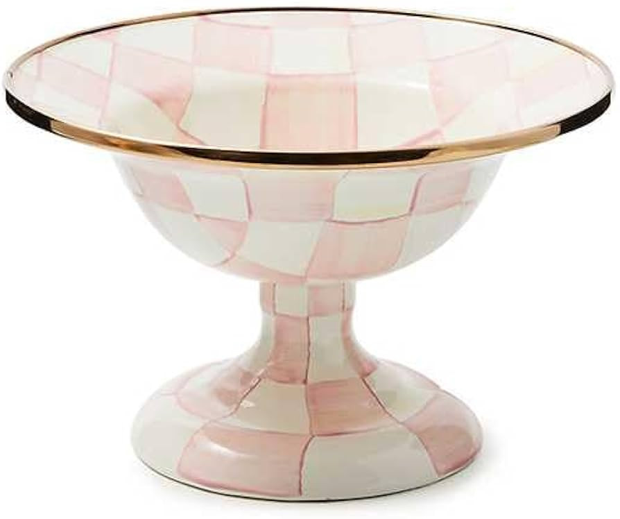 MACKENZIE-CHILDS Enamel Compote, Cute Enamel Pedestal Serving Dish or Decorative Bowl, Small, Pin... | Amazon (US)