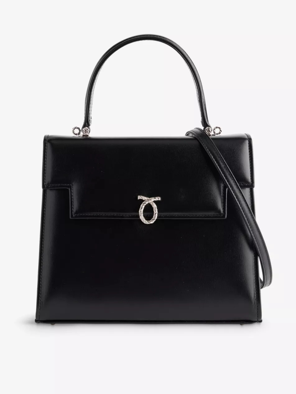 Traviata leather top-handle bag | Selfridges