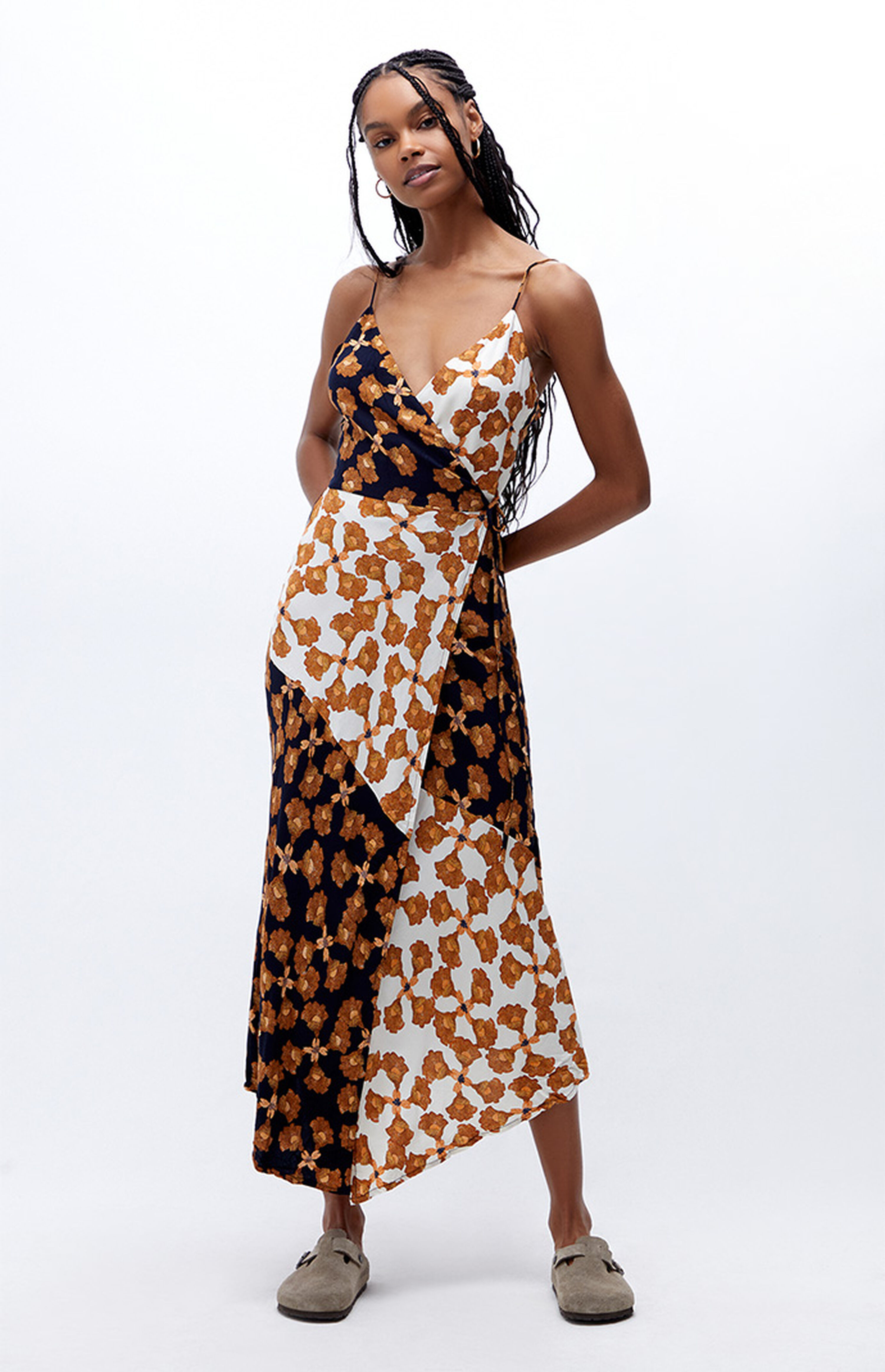 MinkPink Nour Cami Wrap Midi Dress | PacSun | PacSun