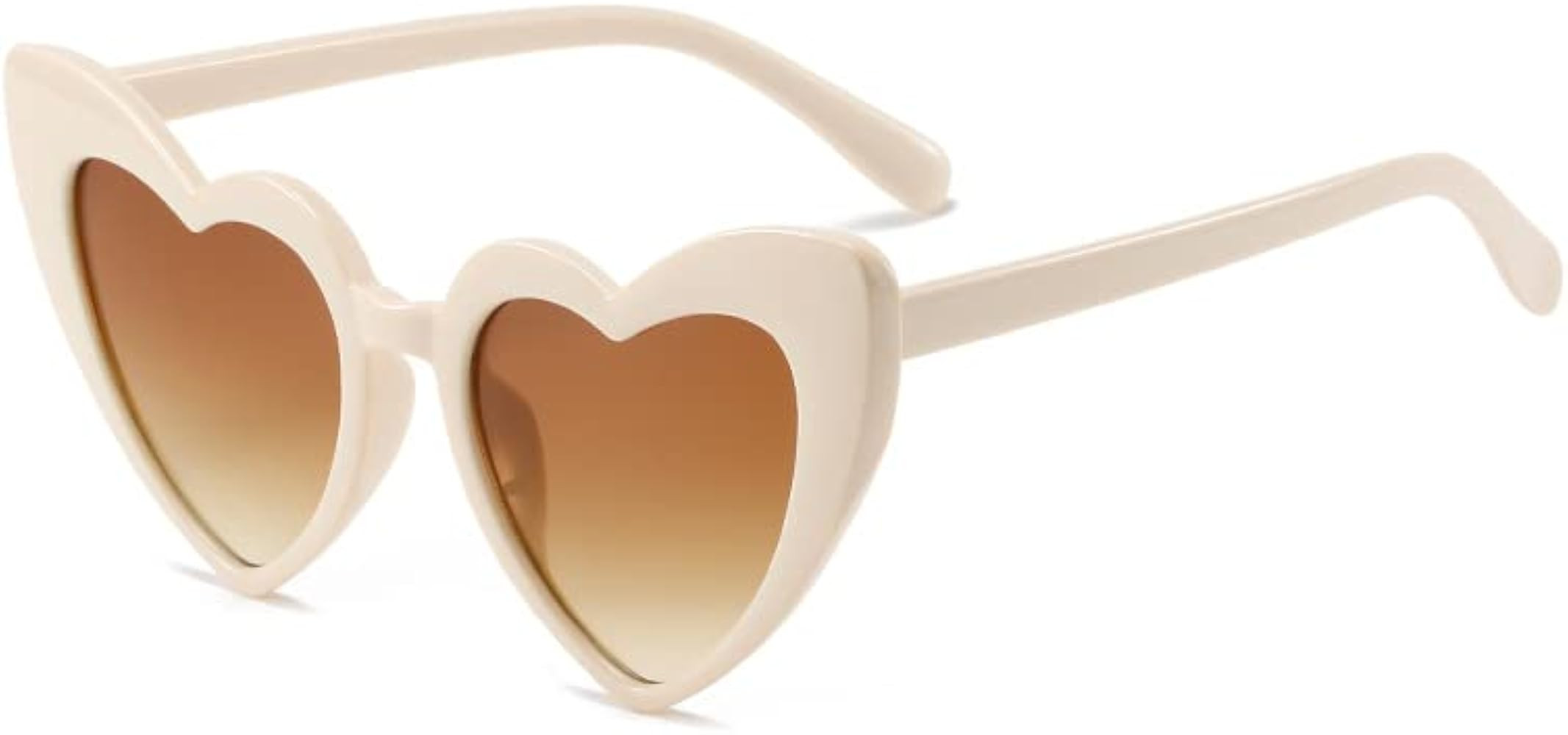 Love Heart Shaped Sunglasses for Women,Vintage Cat Eye Mod Style Retro Glasses | Amazon (US)