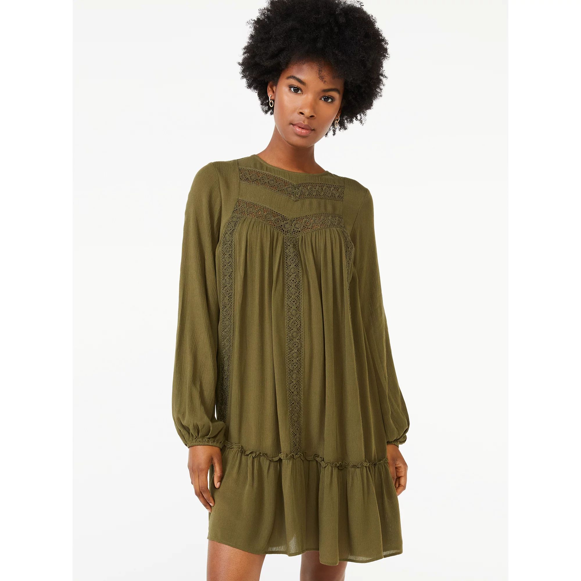 Scoop - Scoop Women's Blouson Sleeve Dress - Walmart.com | Walmart (US)