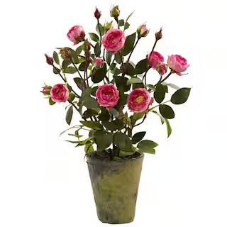 Nearly Natural Indoor 14 in. Artificial French Rose Garden 4853 - The Home Depot | The Home Depot
