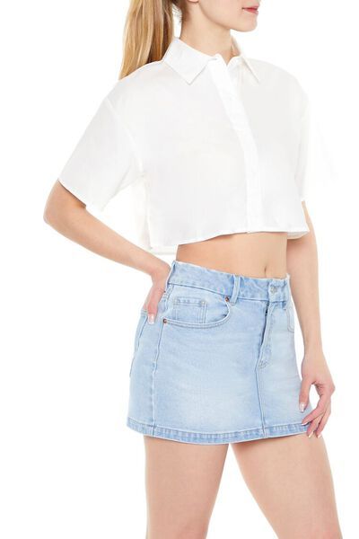 Poplin Cropped Shirt | Forever 21