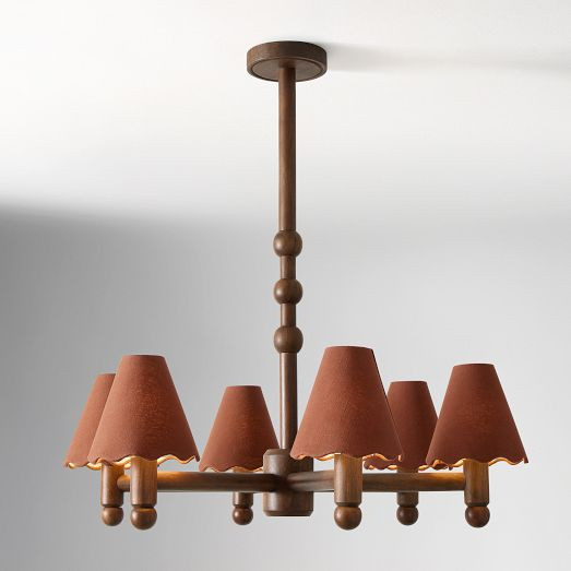 Pierce & Ward 6-Light Wood Chandelier (32") | West Elm (US)
