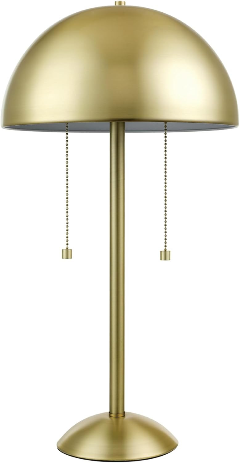 Globe Electric 12976 Haydel 21" 2-Light Table Lamp, Matte Brass, Double On/Off Pull Chain | Amazon (US)