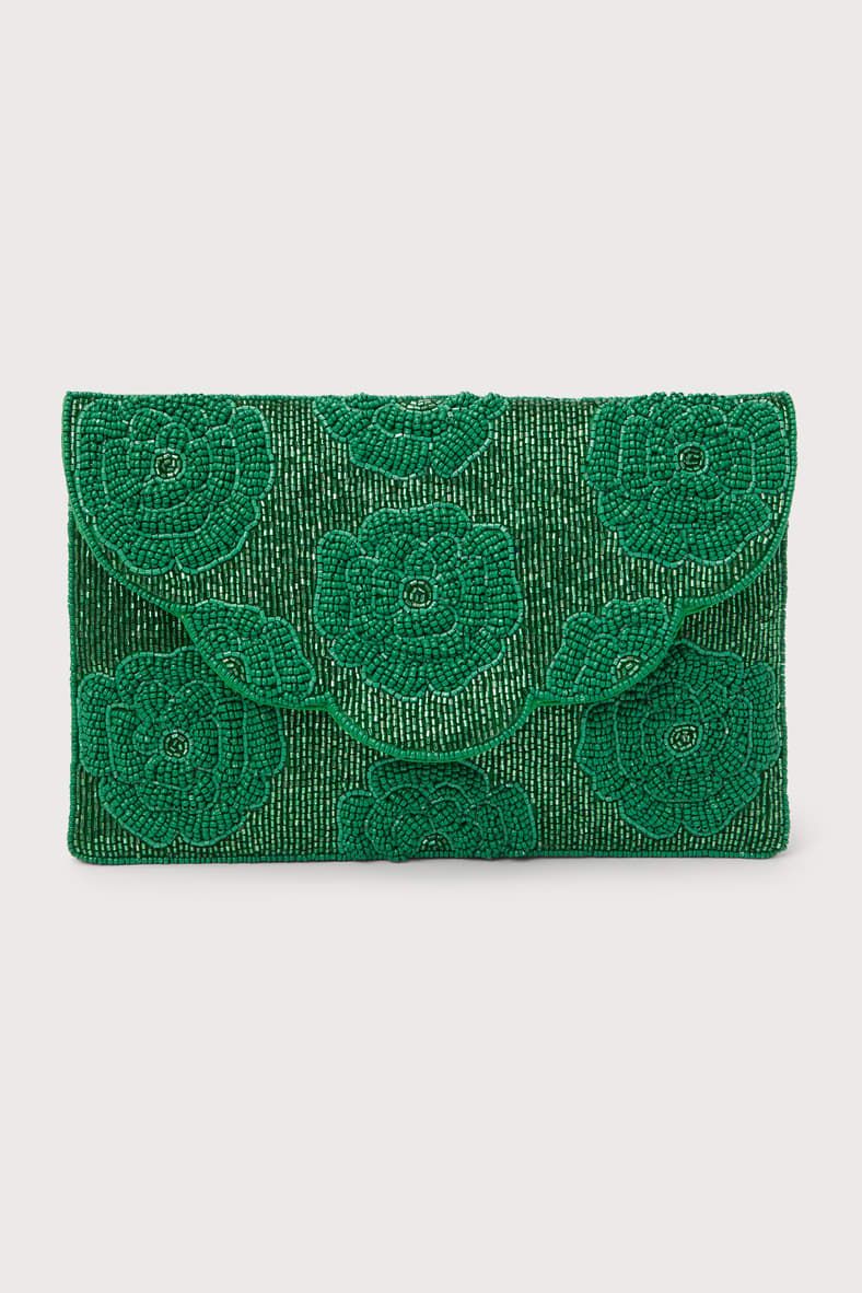 Hand-Picked Green Beaded Clutch | Lulus (US)