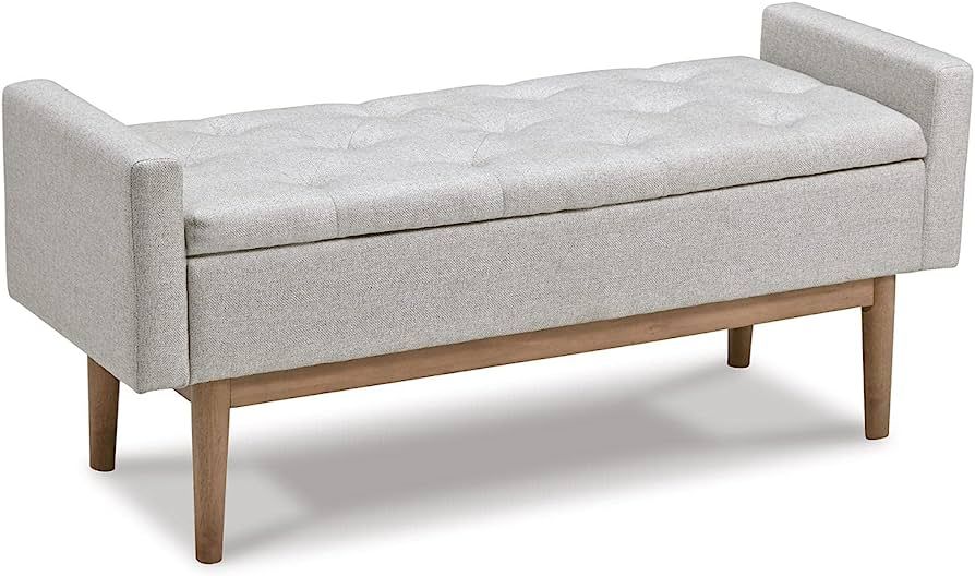 Signature Design by Ashley Briarson Tufted Upholstered Accent Bench with Storage, Beige & Brown | Amazon (US)
