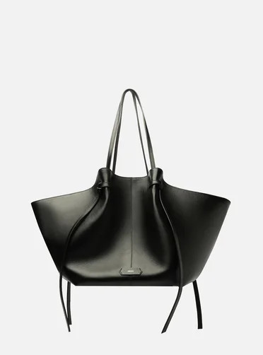 Bolsa Shopping Preta Couro Grande Soft Tiras | ZZ Mall (BR)