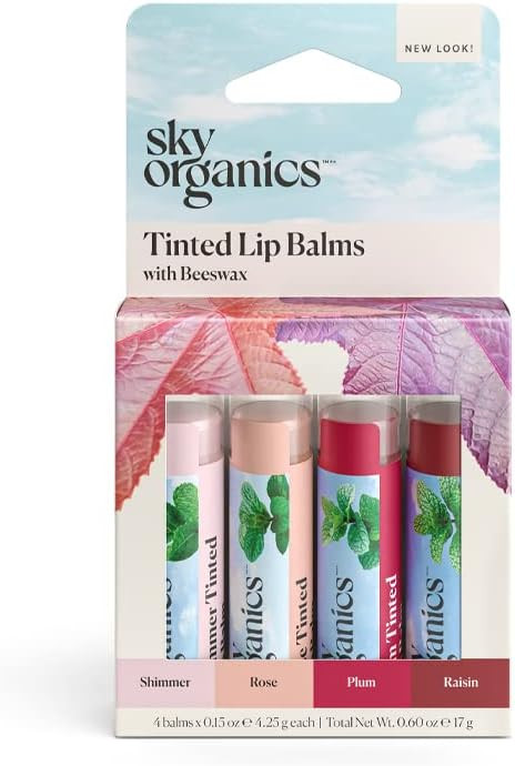 Sky Organics Tinted Lip Balms with Beeswax and a Rich Nourishing Blend of Plant Oils, Moisturizin... | Amazon (US)