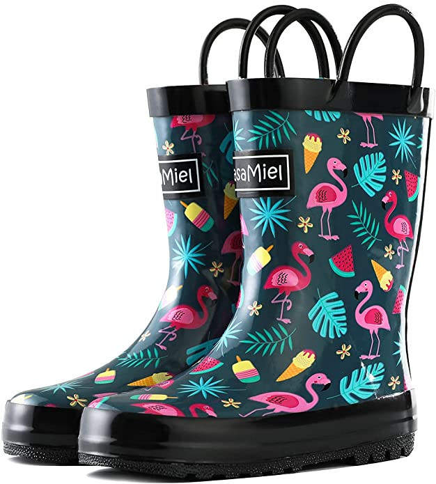 CasaMiel Toddler Rain Boots for Kids Unisex Kids Rain Boots for Boys and Girls, Handmade Natural Rub | Amazon (US)