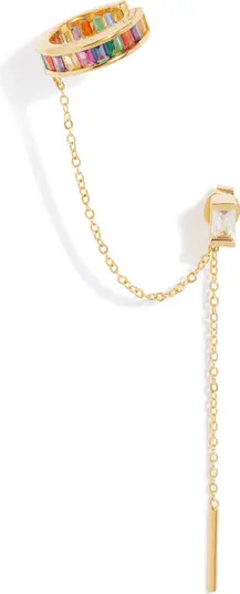 Single Draped Ear Cuff & Stud Earring | Nordstrom