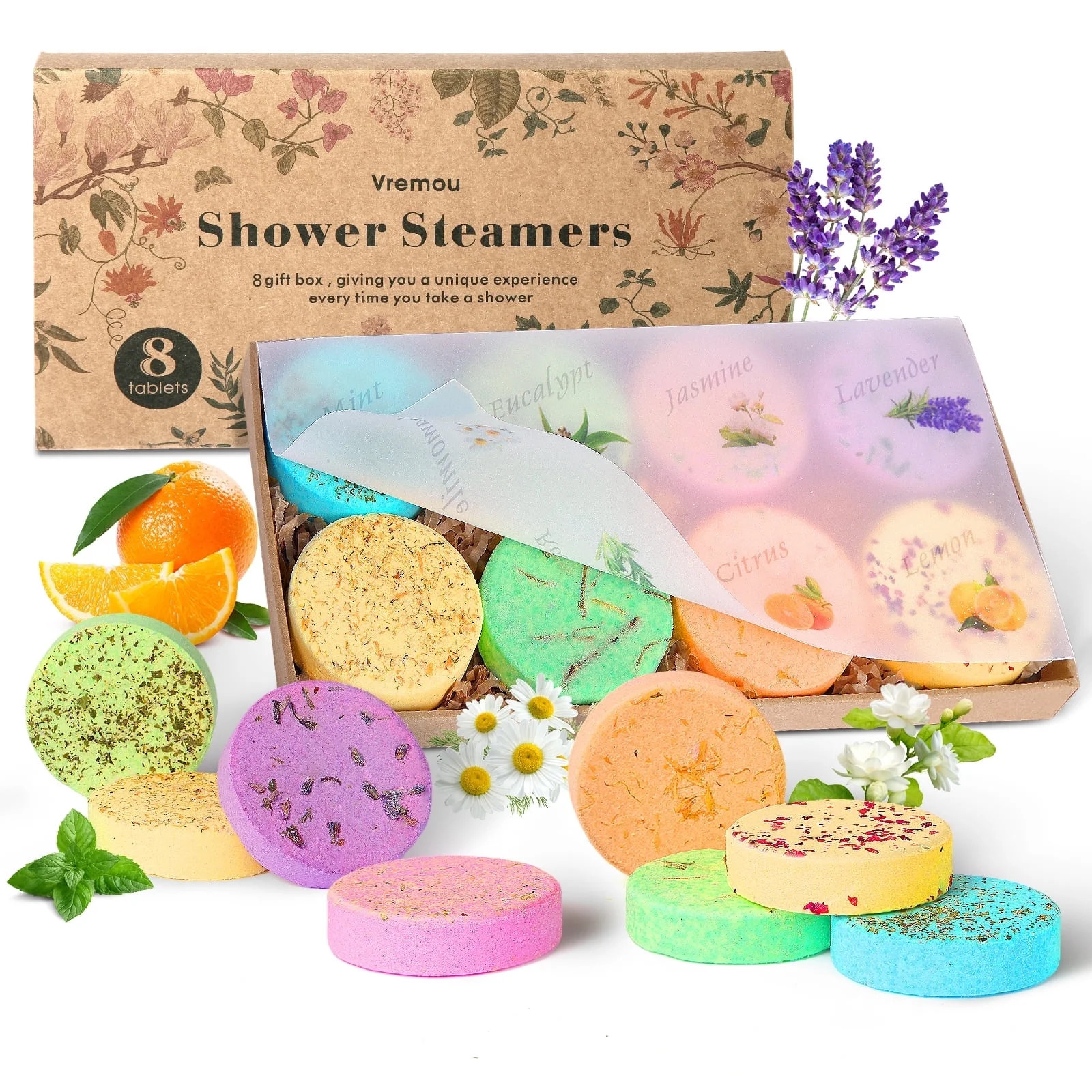 8 Packs Shower Steamers Aromatherapy, 40g Shower Bombs with Natural Essential Oils, Birthday Gift... | Walmart (US)
