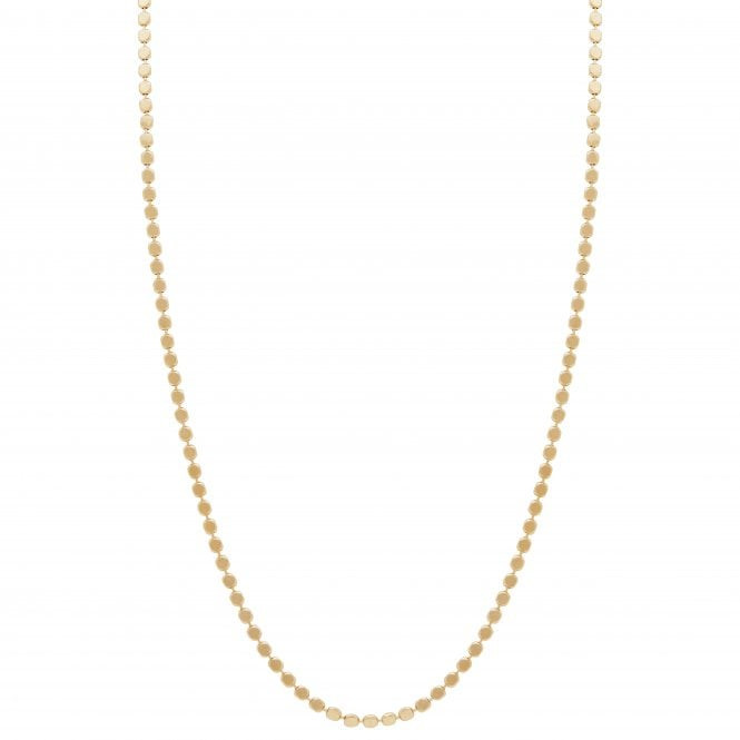 14ct Gold Plated Sterling Silver Flat Bead Chain Necklace | Jon Richard