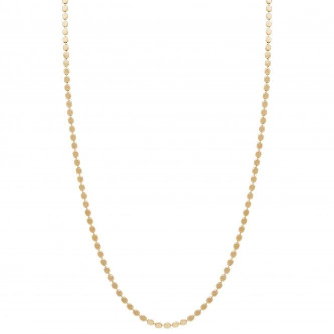 14ct Gold Plated Sterling Silver Flat Bead Chain Necklace | Jon Richard