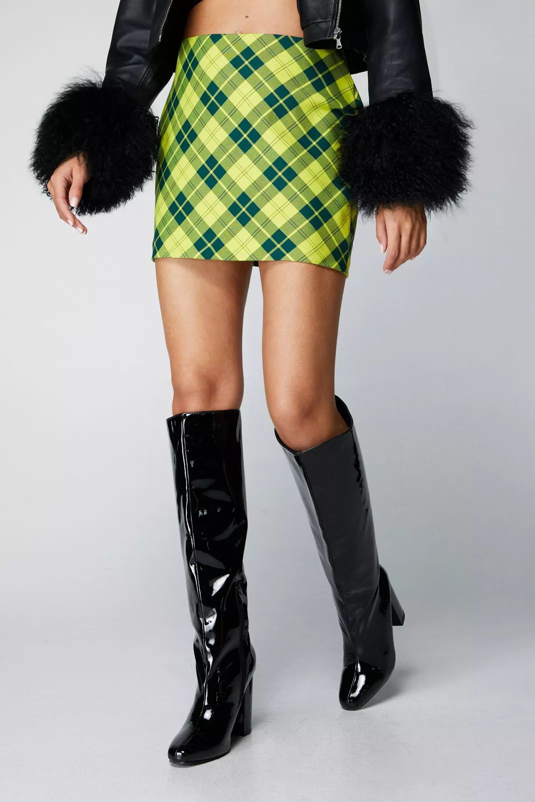 Wide Fit Patent Knee High Boots | Nasty Gal (US)