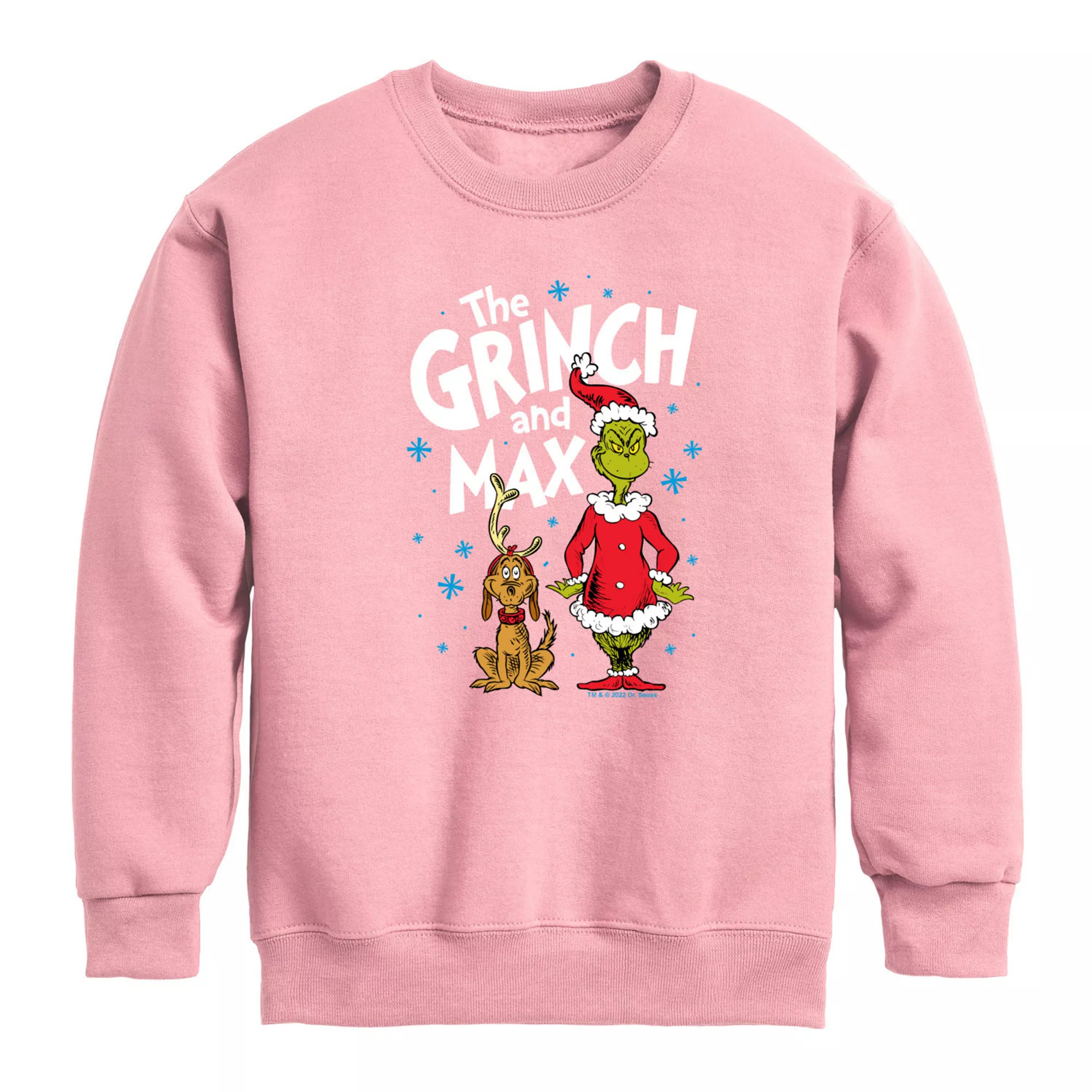 Girls Dr. Seuss The Grinch & Max Christmas Crew Fleece Sweatshirt | Kohl's
