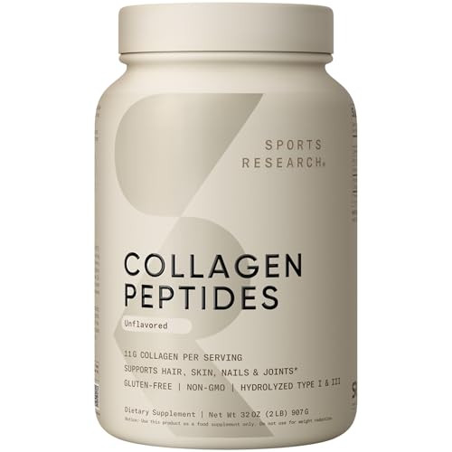 Sports Research® Collagen Peptides Protein Powder, 2lb (Unflavored) | Amazon (US)