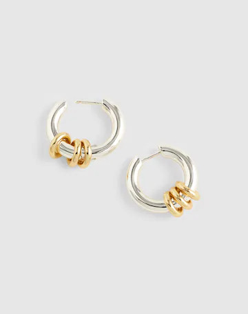 Mixed-Metal Triple-Ring Hoop Earrings | Madewell