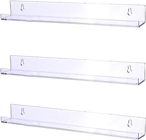 Sooyee 3 Pack 15 Inch Acrylic Invisible Kids Floating Book Shelves for Kids Room,Modern Picture L... | Amazon (US)