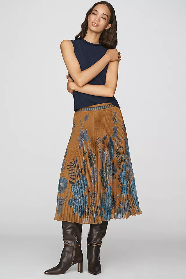 Pleated Midi Skirt | Anthropologie (US)