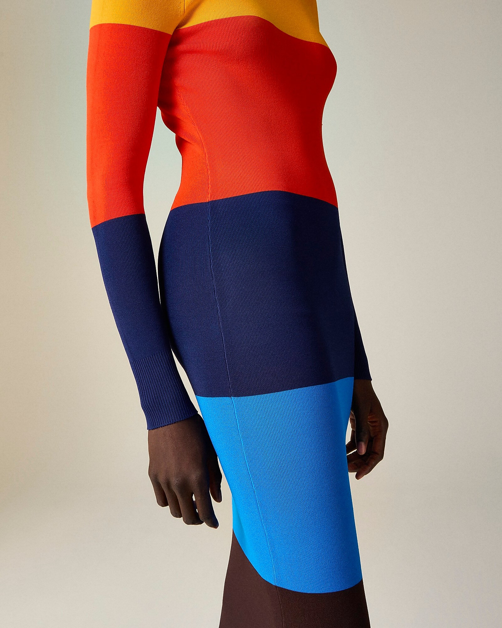 Christopher John Rogers X J.Crew colorblock dress in stretch viscose blend | J. Crew US
