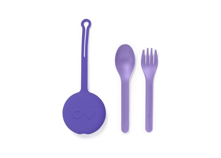 Omie OmieBox Kids Utensils Set with Case - 2 Piece Plastic, Reusable Fork and Spoon Silverware wi... | Amazon (US)