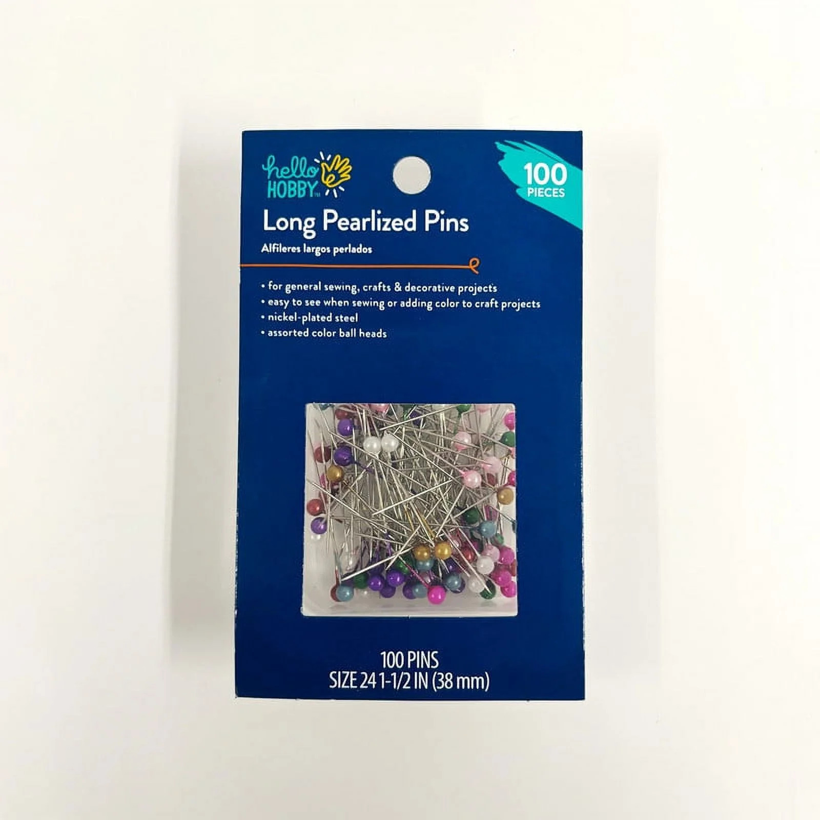 Hello Hobby Ballhead Pins Assorted Color 100 Count, Size 24, Pearlized | Walmart (US)