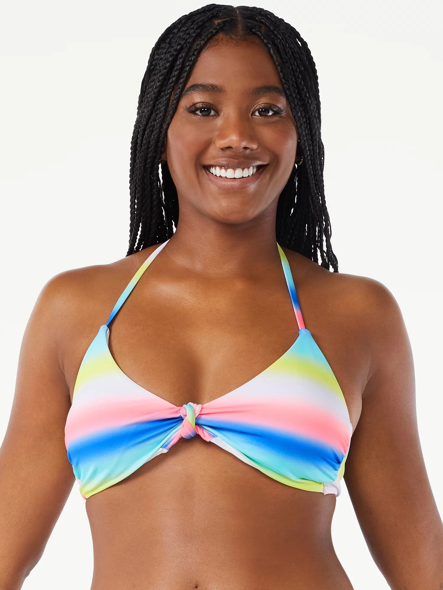 Love & Sports Women's Knotted Triangle Bikini Top - Walmart.com | Walmart (US)