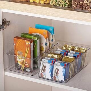 Food Storage Organizer Bins, 4-Compartment Holder for Packets, Snacks, Pouches, Spice Packets (8-Pack) | The Home Depot