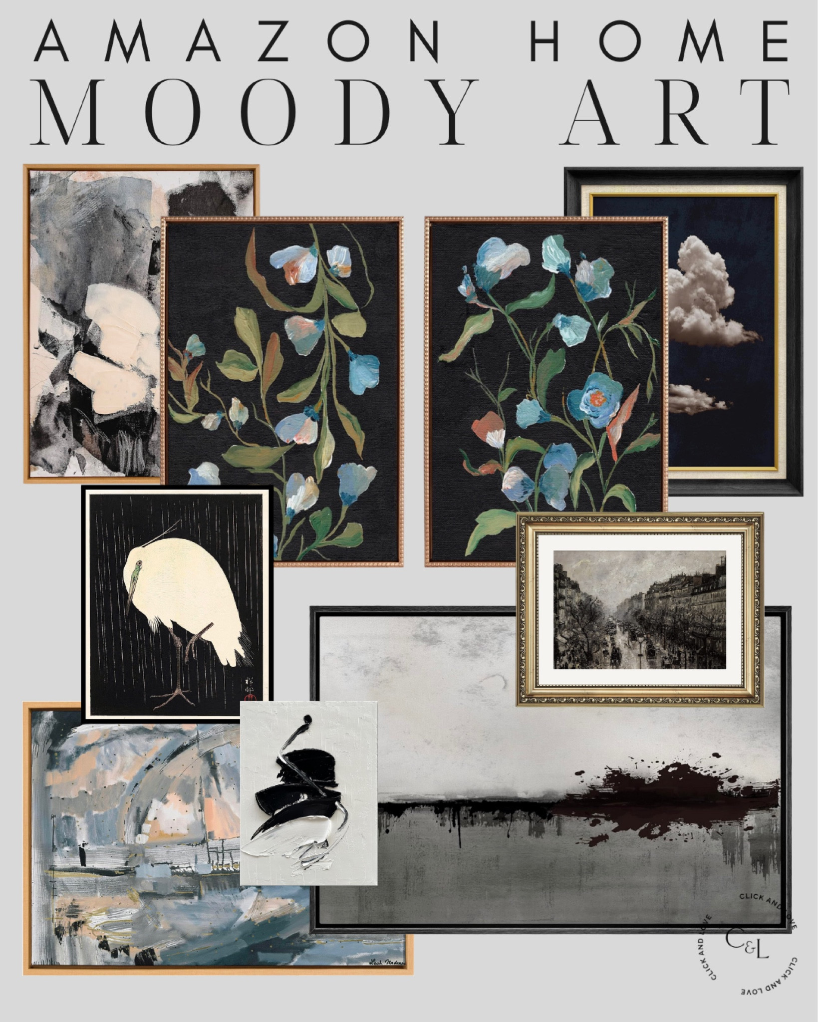 Amazon moody art 🖤pretty pieces for a gallery wall! 

Wall art, art, wall decor, moody art, modern art, abstract art, landscape art, floral art, fruit art, gallery wall, entryway, bathroom, hallway, living room, dining room, bedroom, office, Modern home decor, traditional home decor, budget friendly home decor, Interior design, look for less, designer inspired, Amazon, Amazon home, Amazon must haves, Amazon finds, amazon favorites, Amazon home decor #amazon #amazonhome


#LTKStyleTip #LTKHome #LTKFindsUnder50