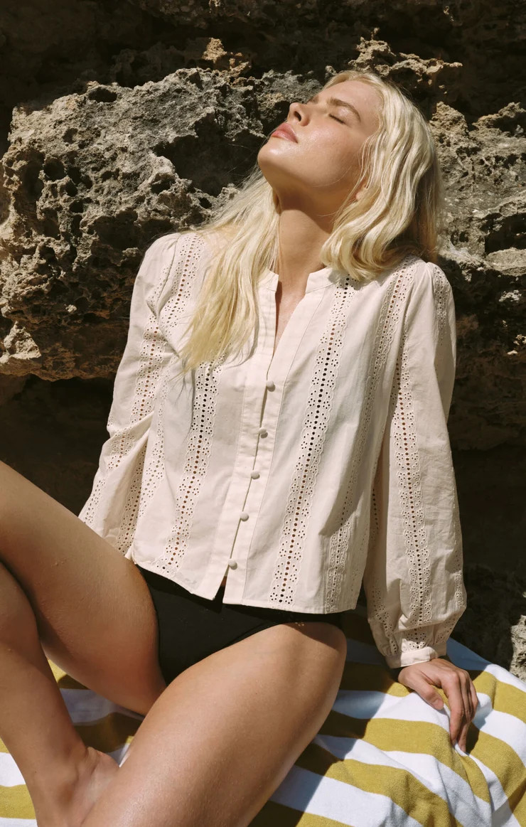 Louella Embroidered Button Up Top | Z Supply