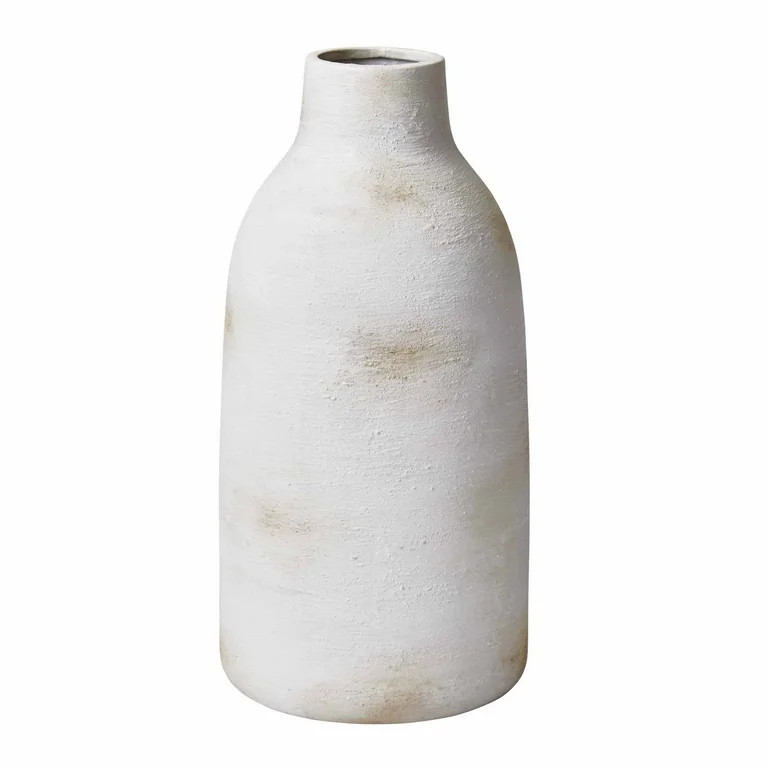 Better Homes & Gardens 12" Brushed Wash Ceramic Vase, White, 1 - Piece | Walmart (US)