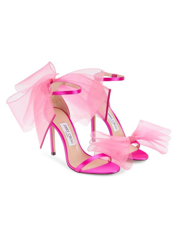 Aveline Tulle Bow Stiletto Sandals | Saks Fifth Avenue OFF 5TH