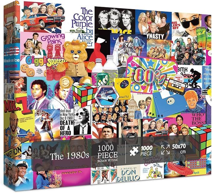 Vintage 1980s Puzzle 1000 Pieces for Adult, 80s Pop Culture Movie Puzzle, TV Show Jigsaw Puzzle 1000 | Amazon (US)