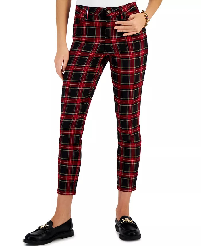 Tommy Hilfiger Women's Plaid Skinny Ankle Pants - Macy's | Macy's