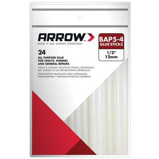 Arrow 4 in. x 1/2 in. Dia All-Purpose Clear Full Size Glue Sticks (24-Pack) BAP5-4 - The Home Dep... | The Home Depot