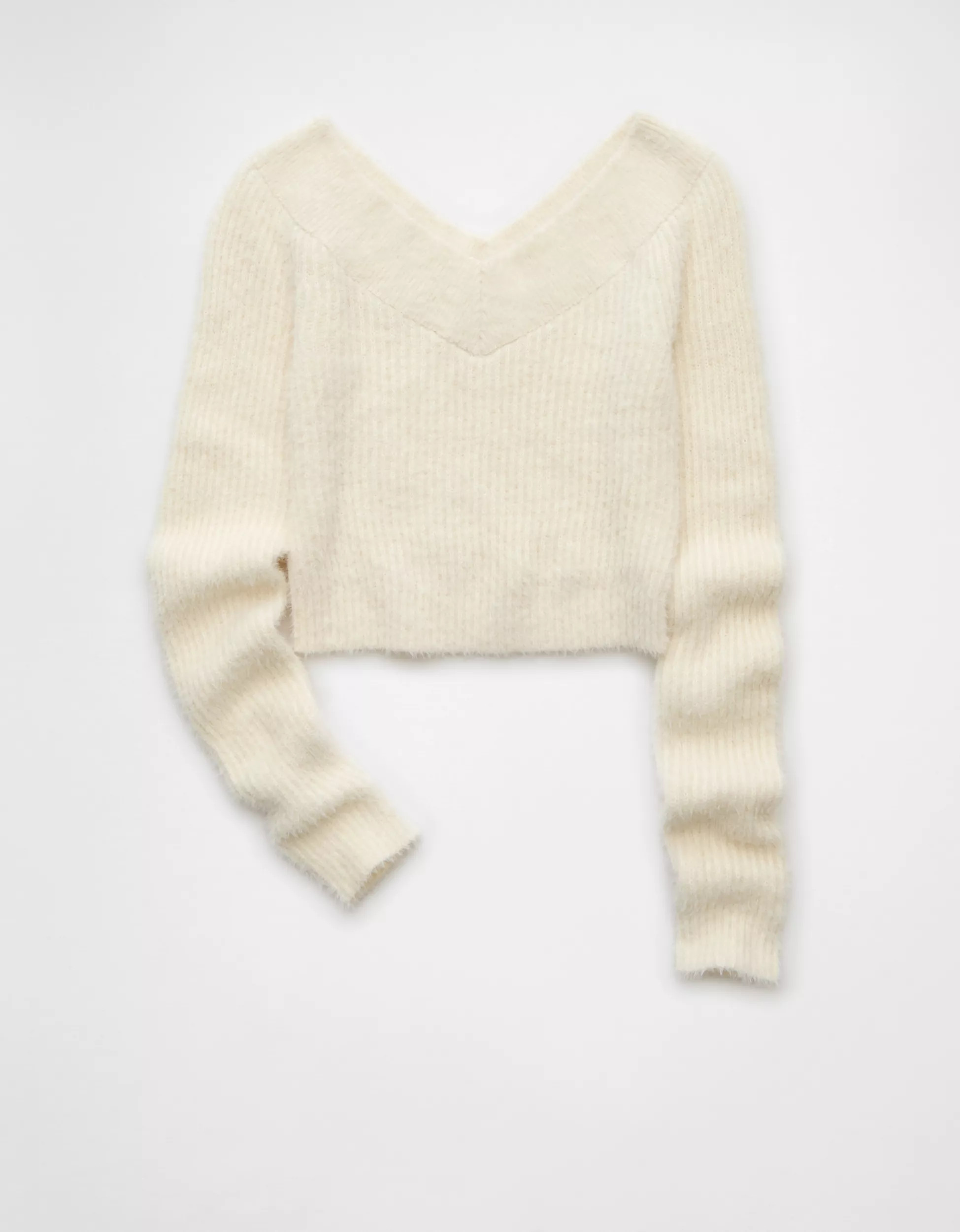 AE Cropped Open V-Neck Sweater | American Eagle Outfitters (US & CA)