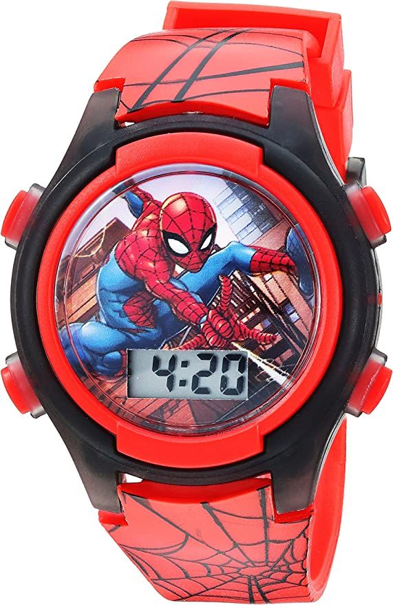 Accutime Kids Marvel Spider-Man Digital Quartz Plastic Watch for Boys & Girls with LCD Display, R... | Amazon (US)