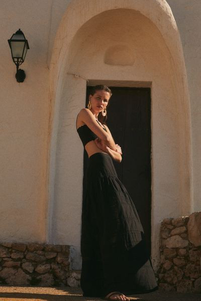 A-line Maxi Skirt - High waist - Long - Black - Ladies | H&M US | H&M (US + CA)