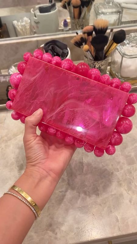 I scored this hot pink marbled acrylic clutch at a local boutique but knew I had seen this clutch before — sure enough it popped up on my IG adds at a whopping $398 price tag — but found several Amazon dupes for less $50! And in so many fun colors!

#LTKstyletip #LTKfindsunder50 #LTKitbag