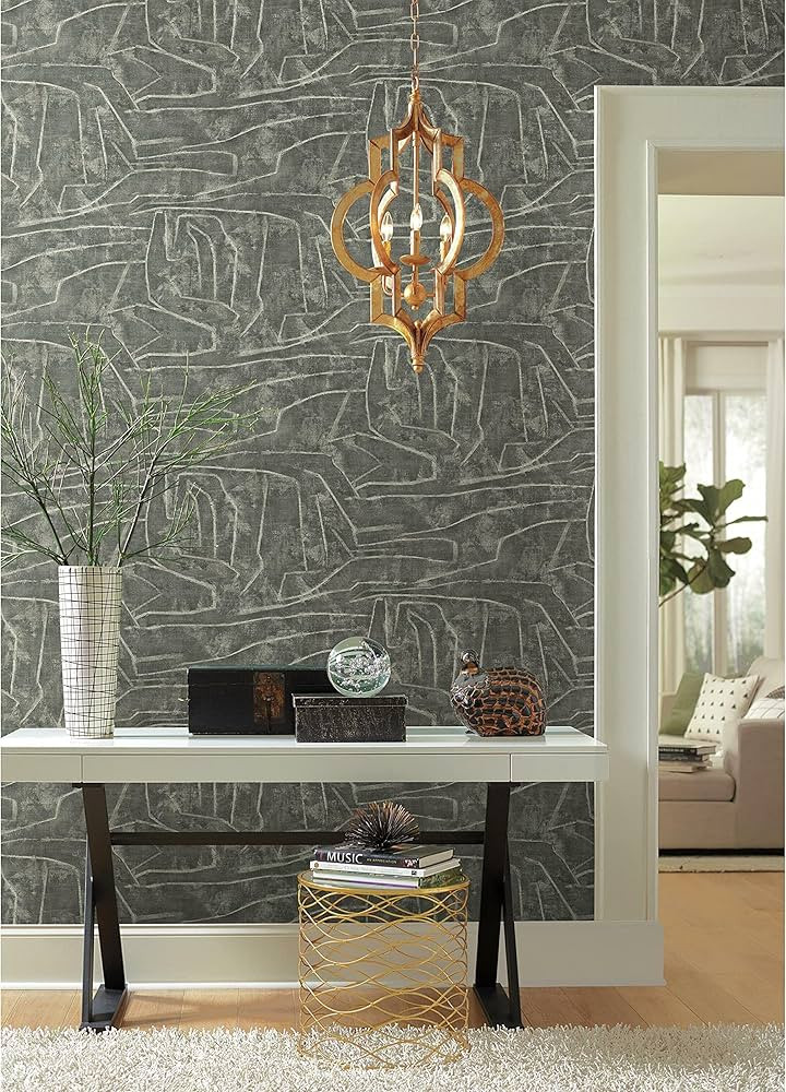 York Wallcoverings PSW1230RL Gray and Glint Urban Chalk Premium Peel and Stick Wallpaper | Amazon (US)