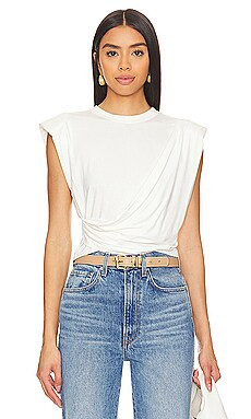 SIMKHAI Estelle Clean Crop T Shirt in White from Revolve.com | Revolve Clothing (Global)
